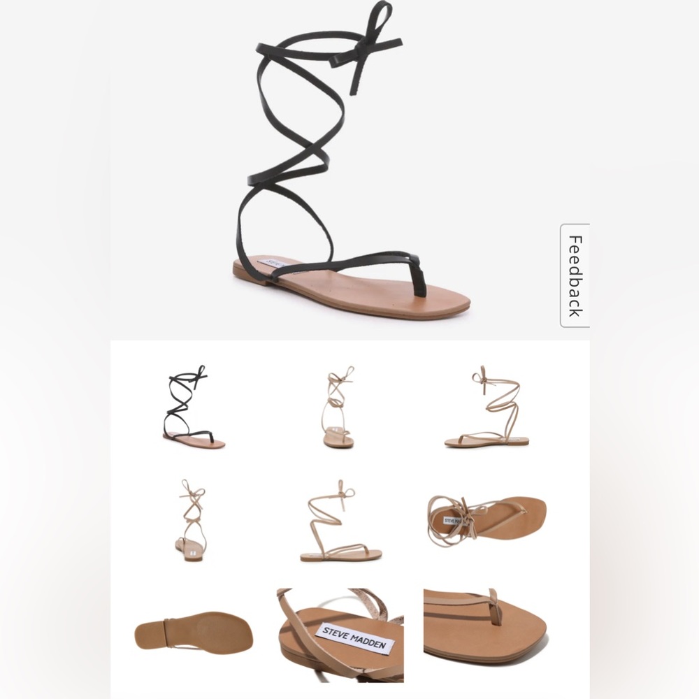 Steve Madden Anna Black Sandals 🕶☀️